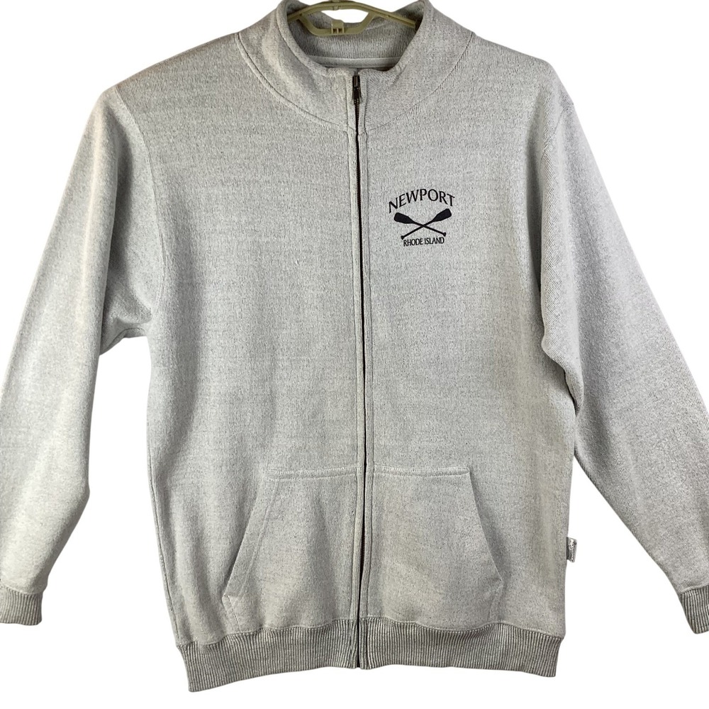 Baypointe Mens 2XL Gray Newport Rhode Island Zip Up Sweatshirt Jacket